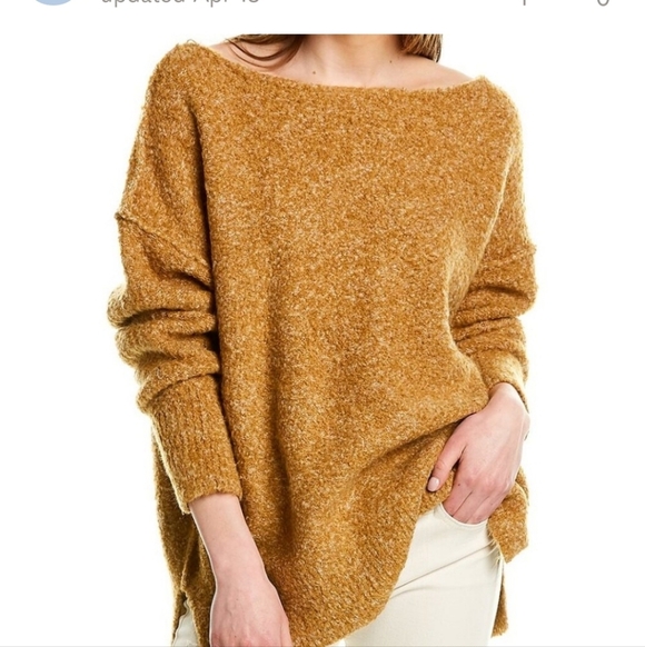FREE PEOPLE Moira Slouchy Oversized Honeycomb Wool-Blend Sweater size small - Picture 2 of 6